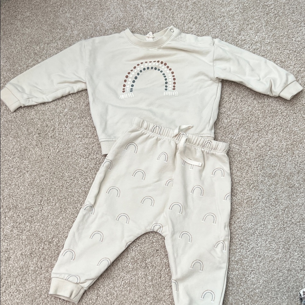 Quincy Mae Rainbow Track Suit Size 6-12 months